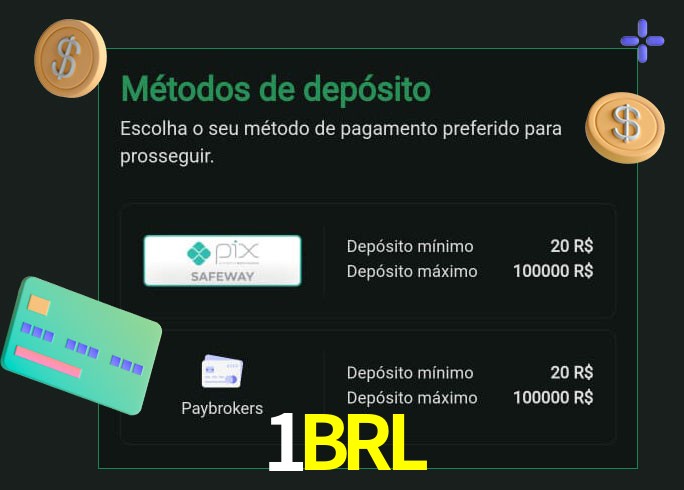 O cassino 1BRL oferece uma grande variedade de métodos de pagamento